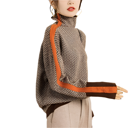Kvinders Strikket Sweater Stribet Akryl