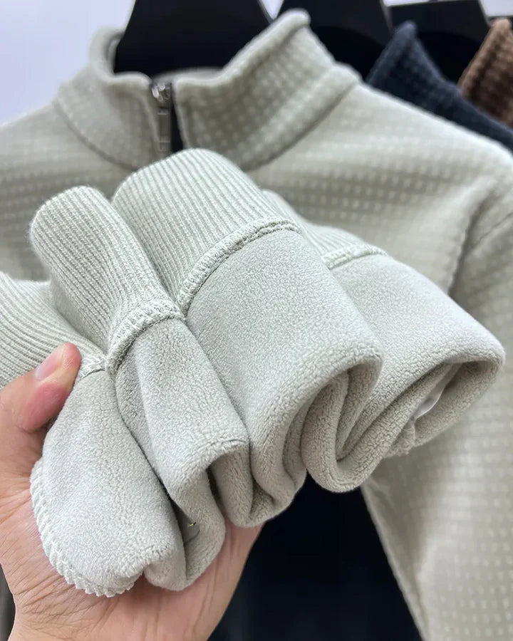 Herre Trøje Halv Zipper Alpaka Fleece til Mænd-3