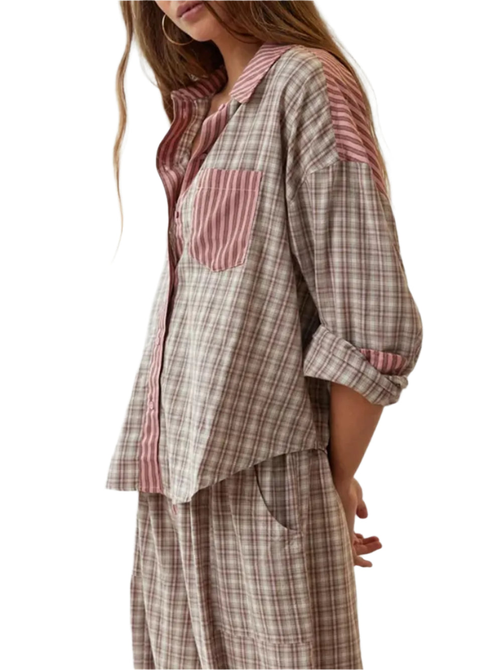 Kvinders Pyjamas Varm Fleece Nattøj til Mænd