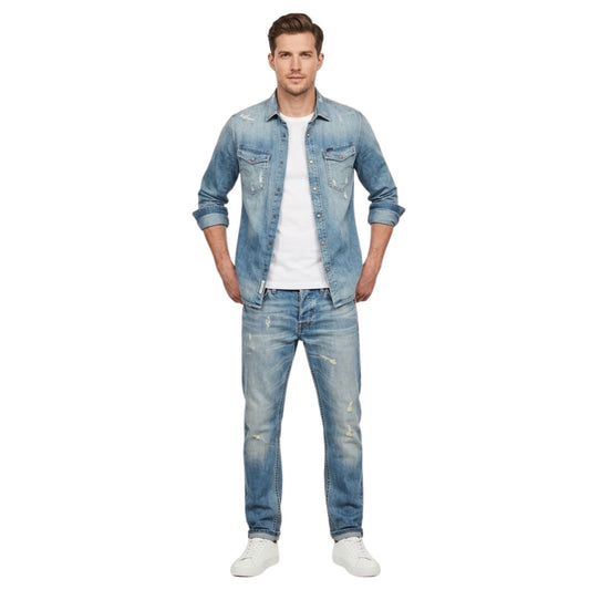 Herrebukser Jeans Casual Bomuldsdenim Komfortabel Pasform