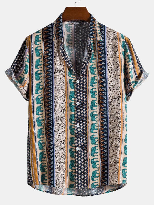 Herre T Shirt Vintage Look Bomuld Sommer Afslappet Pasform