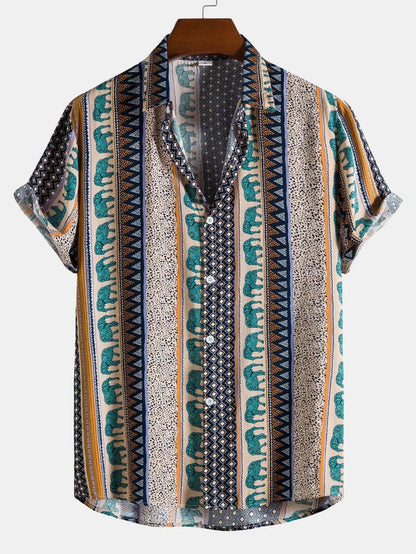 Herre T Shirt Vintage Look Bomuld Sommer Afslappet Pasform