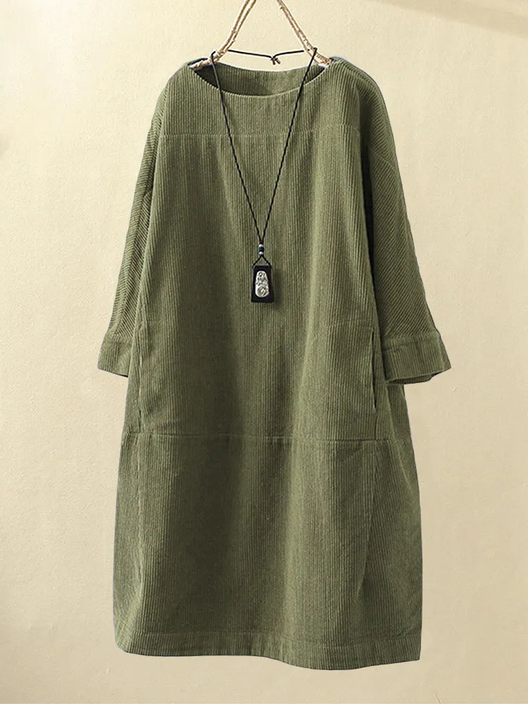 Variant image for Kvinders Langærmet Kjole Casual Cord-19