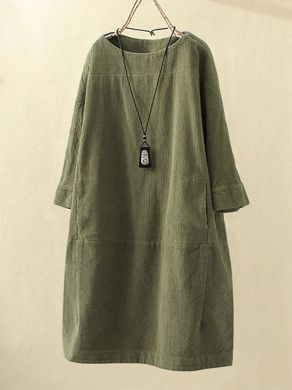 Variant image for Kvinders Langærmet Kjole Casual Cord-19