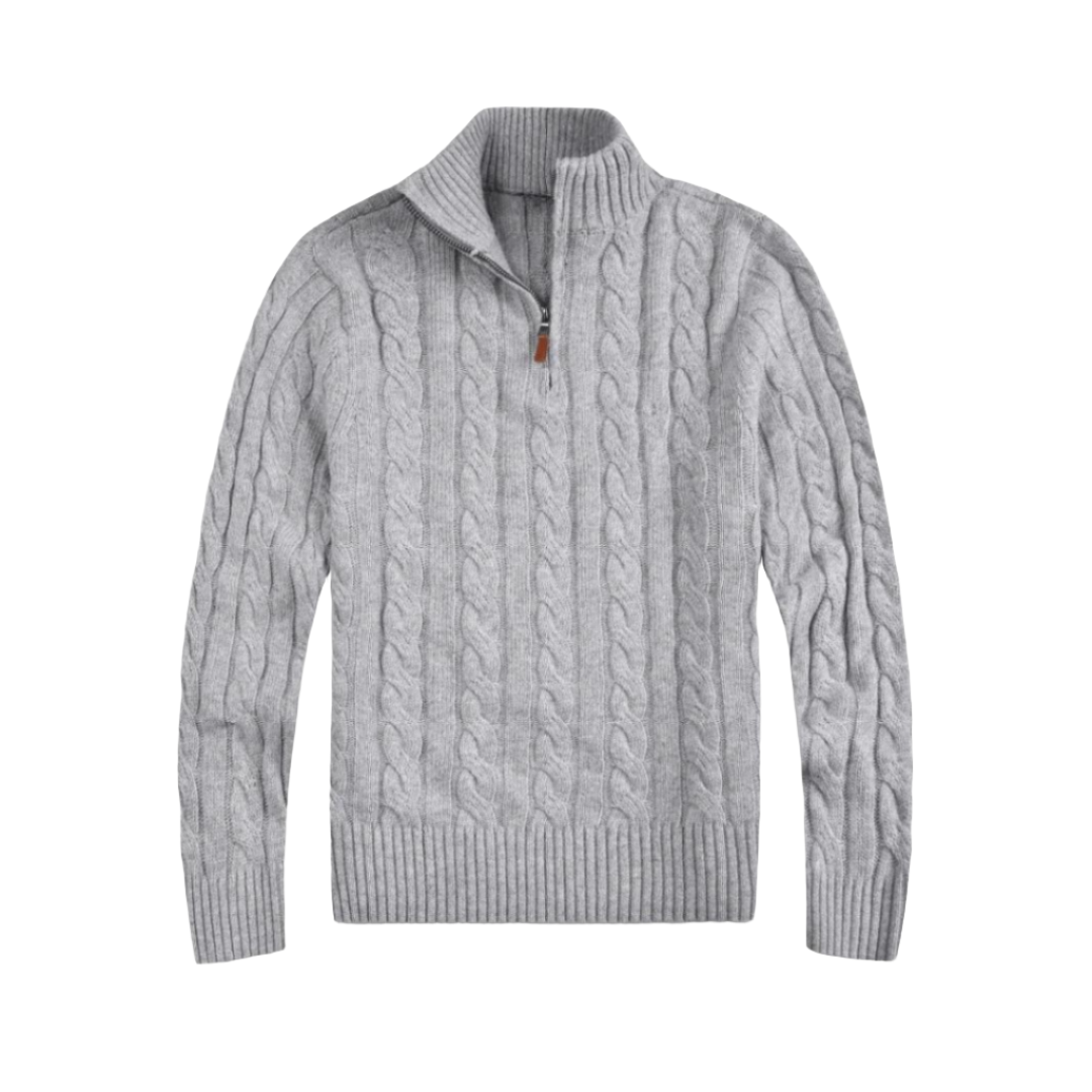 Mænds Sweater Halv Lynlås Afslappet 100% Bomuld 5