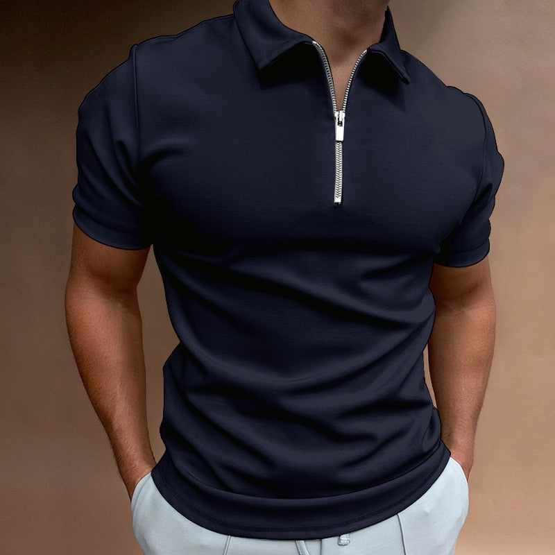 Variant image for Herre Poloshirt Kortærmet Med Lynlås 100% Bomuld-19