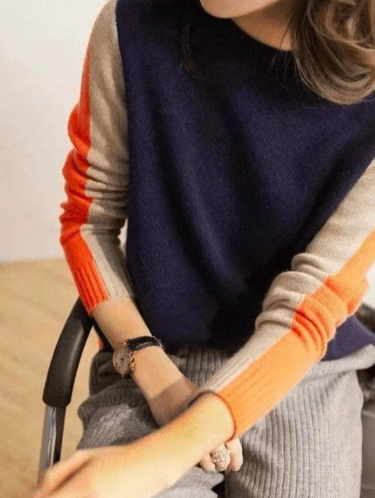 Dame Sweater Retro Stripe 100% Bomuld 3