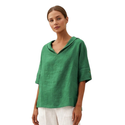 Kvinders Lette Bluse Minimalistisk Design Løstsiddende