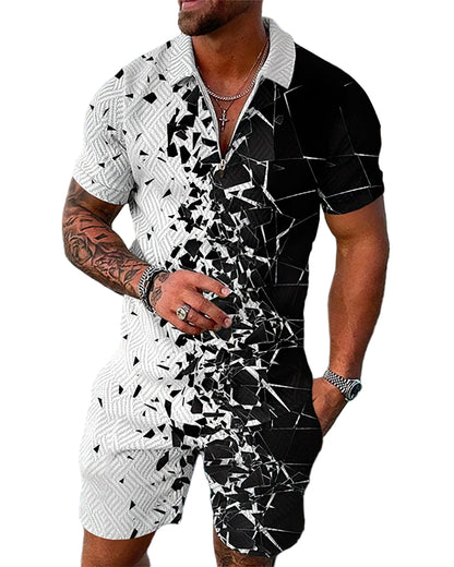 Herre To-delesæt Casual Gohan Trykt Blødt Stof