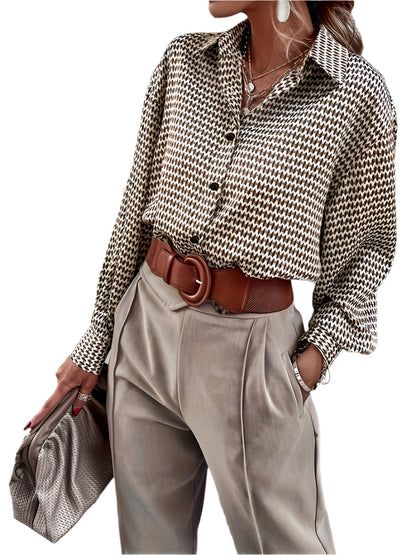 Kvinders Langærmet Bluse Vintage 100% Bomuld-1