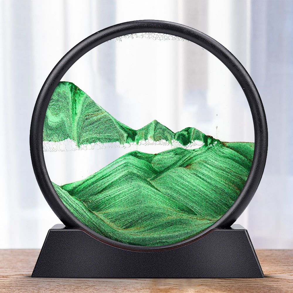 3D Sandlandskab Timeglas