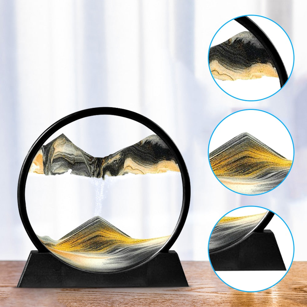 3D Sandlandskab Timeglas