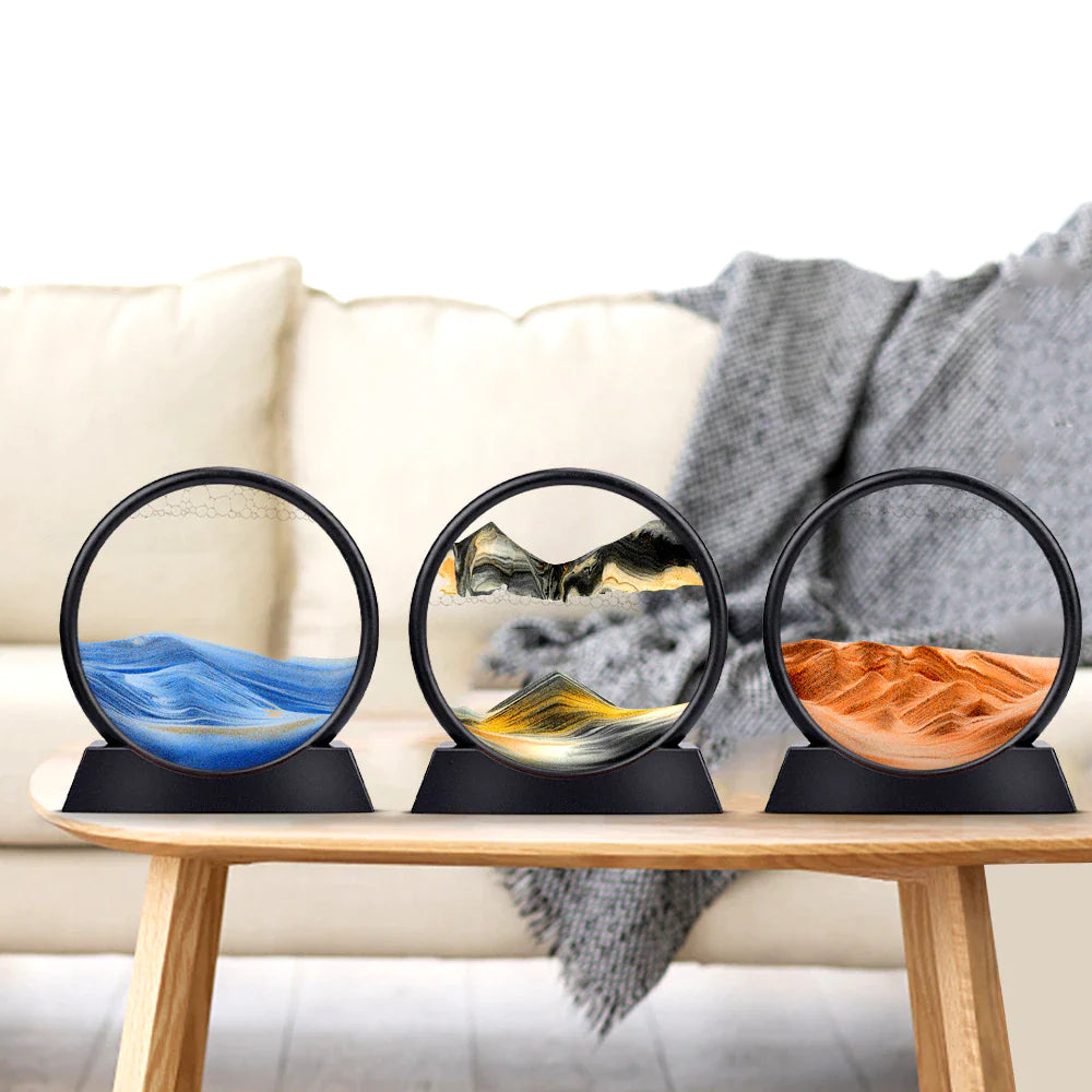 3D Sandlandskab Timeglas