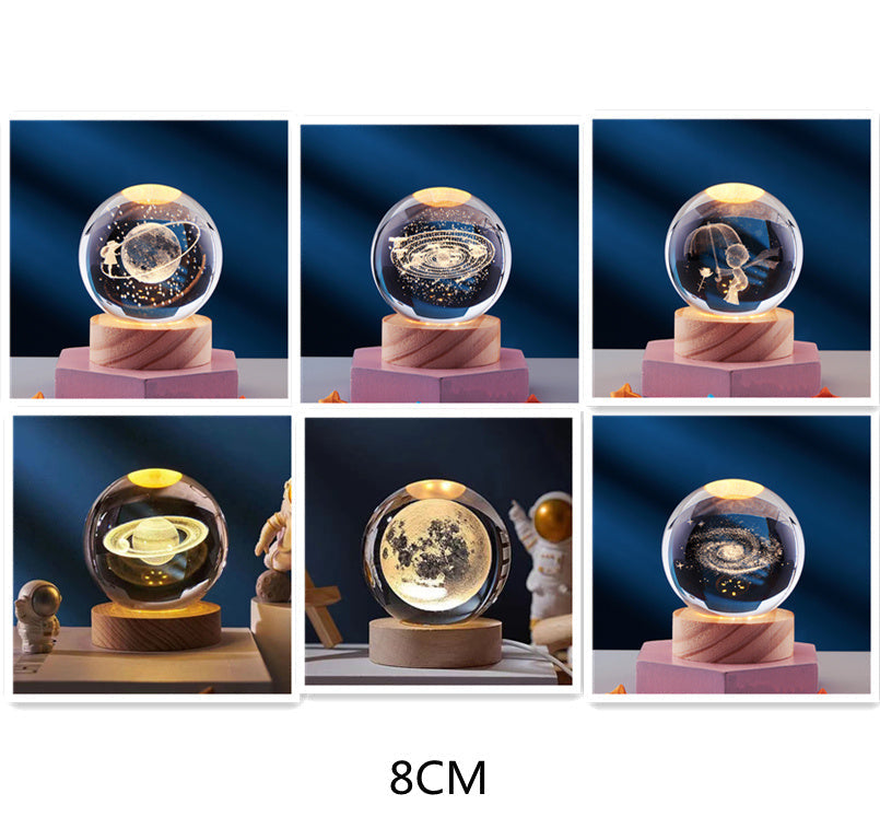 3D Natlampe med Krystaldesign 12