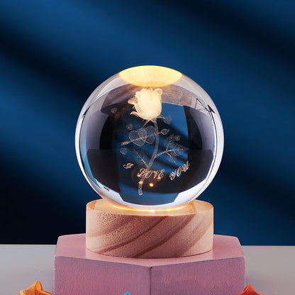 3D Natlampe med Krystaldesign 16