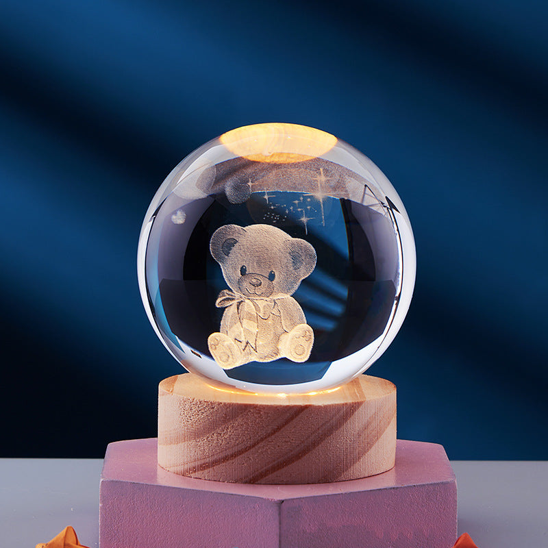3D Natlampe med Krystaldesign 17