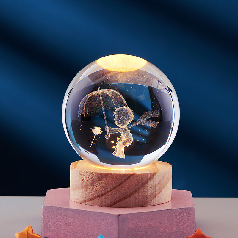3D Natlampe med Krystaldesign 18
