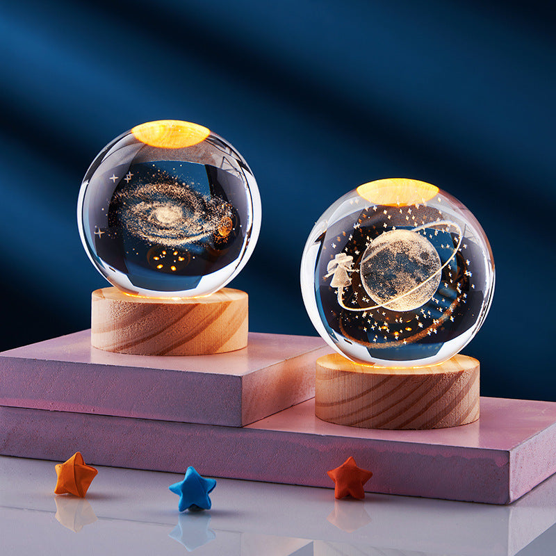 3D Natlampe med Krystaldesign 1