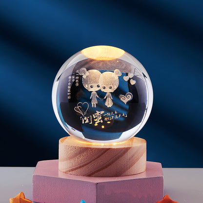 3D Natlampe med Krystaldesign 5