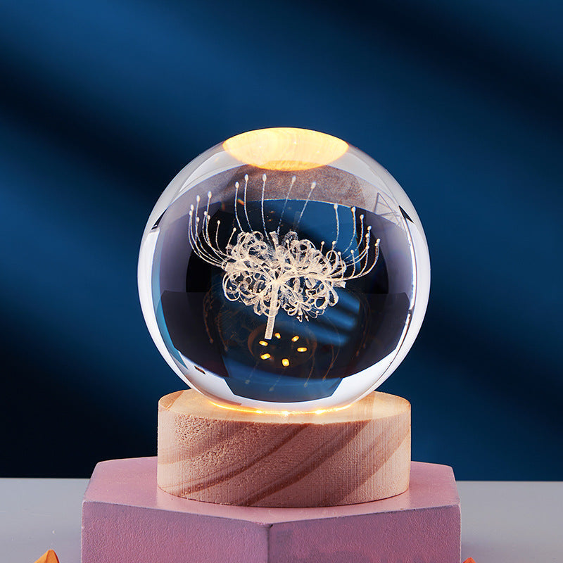 3D Natlampe med Krystaldesign 6