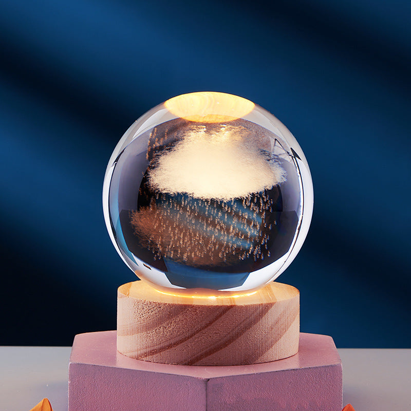 3D Natlampe med Krystaldesign 8
