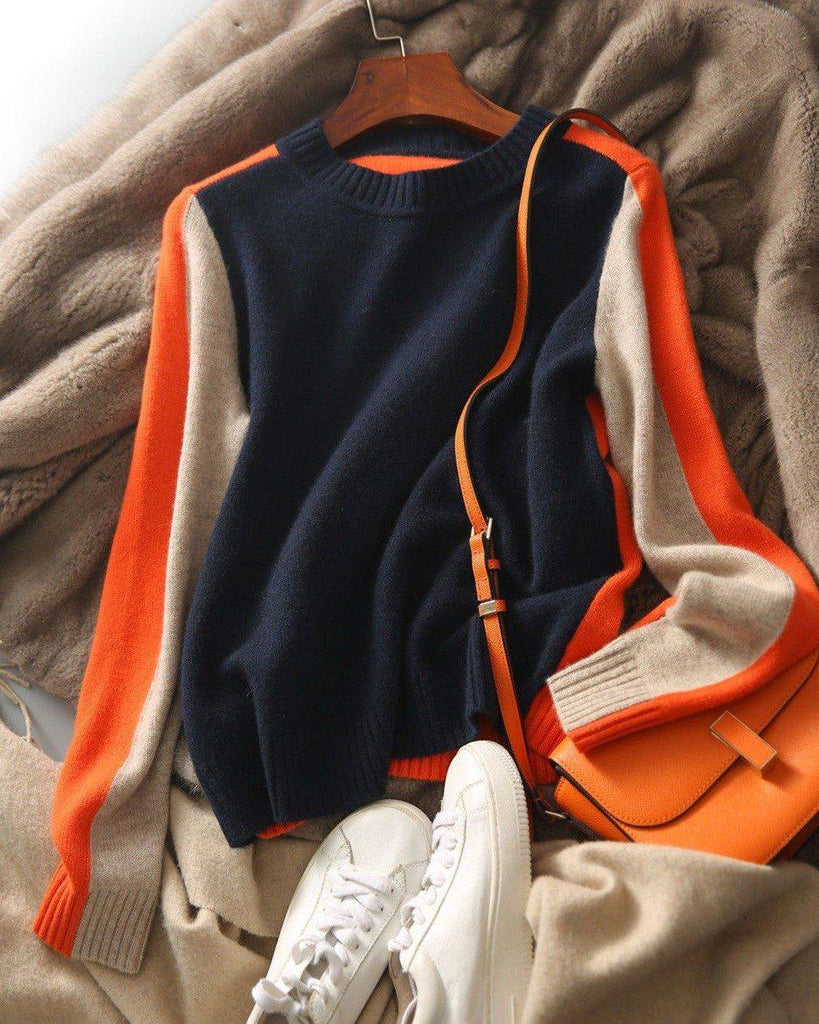 Dame Sweater Retro Stripe 100% Bomuld 5