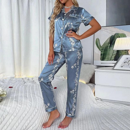 Elegant langærmet pyjamassæt til kvinder