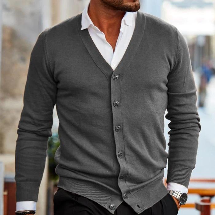 Cardigan Til Herre Moderne Design Blød Materiale