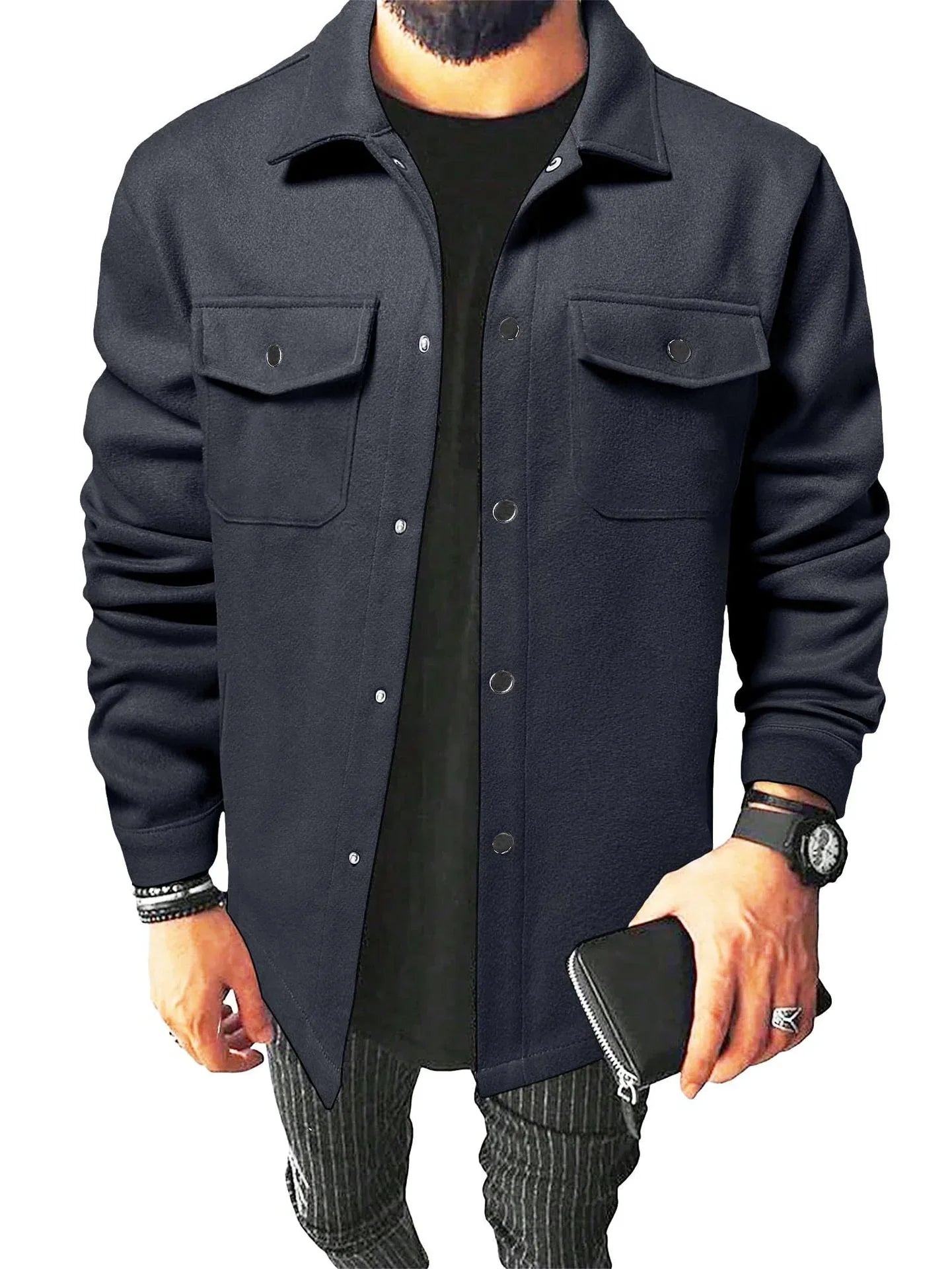 Variant image for Herre Shirt Varm Uld Moderne Snit-43