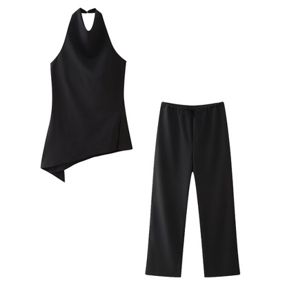 Chic Halter Top & Bukser Sæt