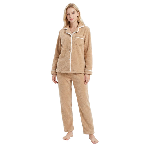 Kvinders Pyjamas Sæt Afslappet Stil med Knap Front
