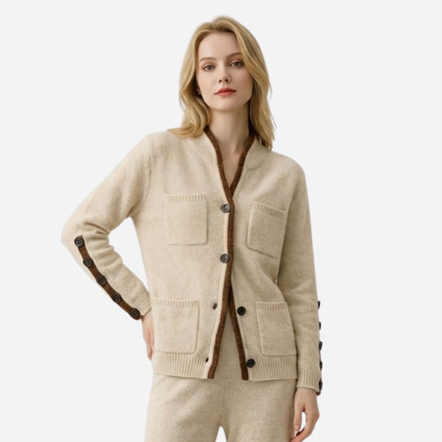 Dame Cardigan med Draperet Design