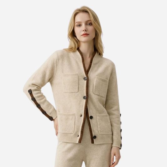 Dame Cardigan med Draperet Design