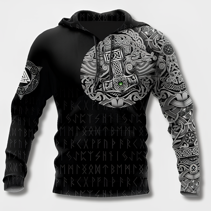 Variant image for Hoodies Mænd Viking Stil Hættetrøje 100% Bomuld-33