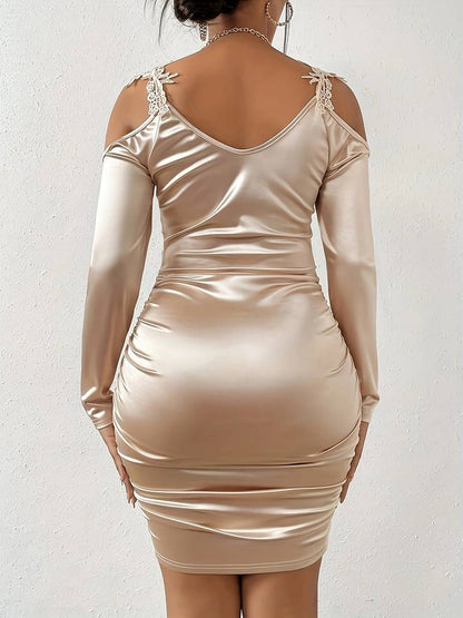 Kvinders Ruchesjurk Uden Skulderstropper 100% Polyester Elegant Maxi Kjole-2