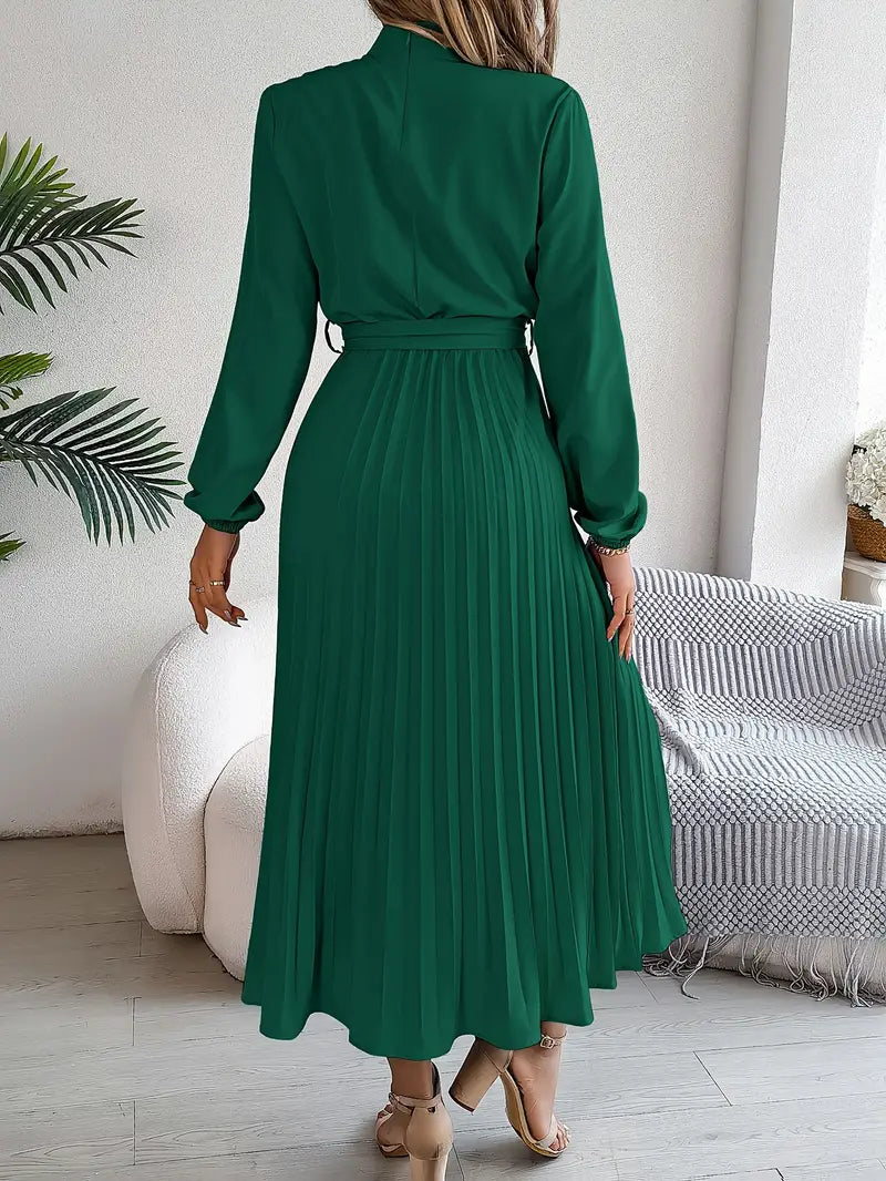Kvinders Kjole Monokrom Ståkrave Polyester-3