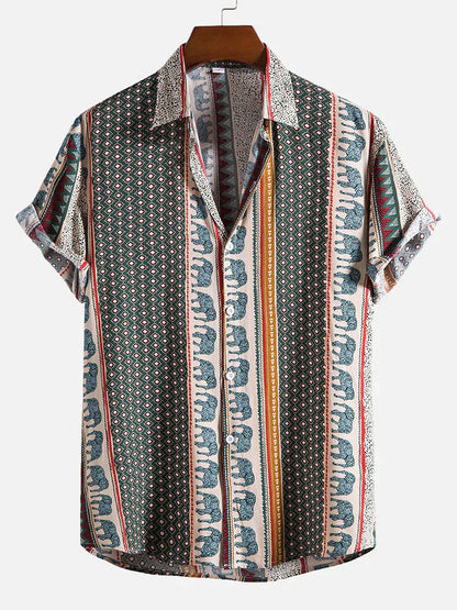 Variant image for Herre T Shirt Vintage Look 100% Bomuld Sommer Afslappet Pasform-1