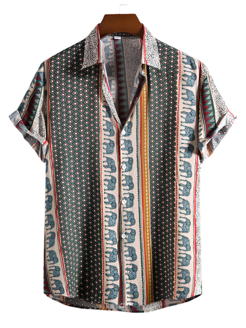 Herre T Shirt Vintage Look 100% Bomuld Sommer Afslappet Pasform-1