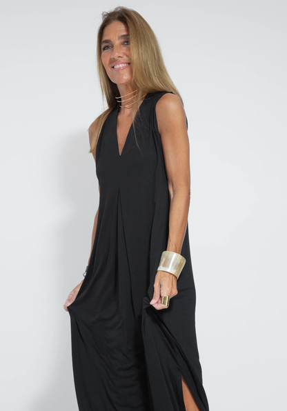 Kvinders Lang Kjole og Vest Elegant Let Stof-4