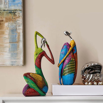Abstrakt Skulptur med Metal Detaljer 2