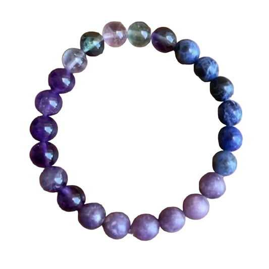 Armbånd med Ametyst, Lepidolite og Lapis Lazuli Design 0