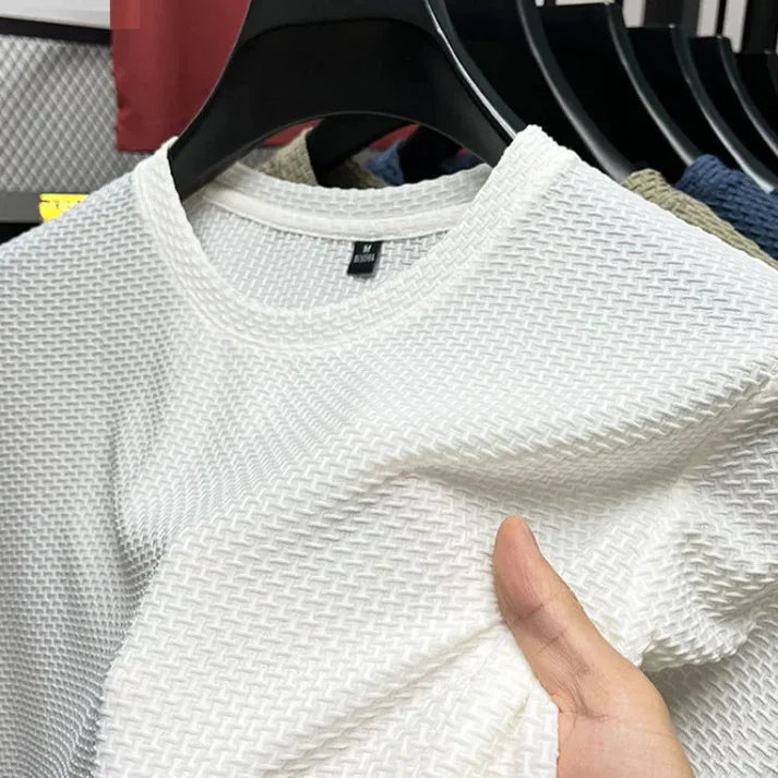 Herre T Shirt Korte Ærmer Åndbart Mesh Trænings T Shirt-3