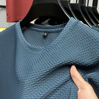 Herre T Shirt Korte Ærmer Åndbart Mesh Trænings T Shirt-5