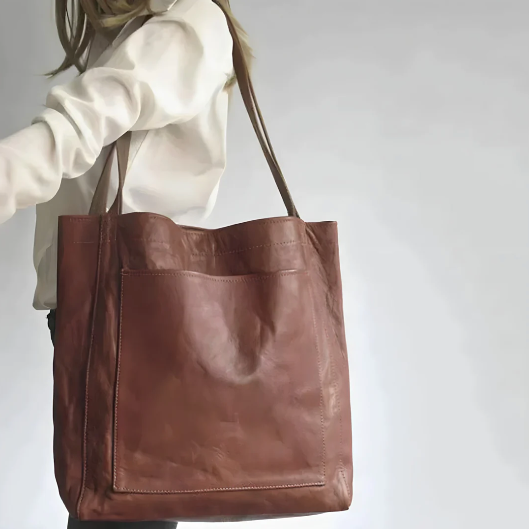 Håndtaske Læder Elegant Håndlavet Rummelig-5