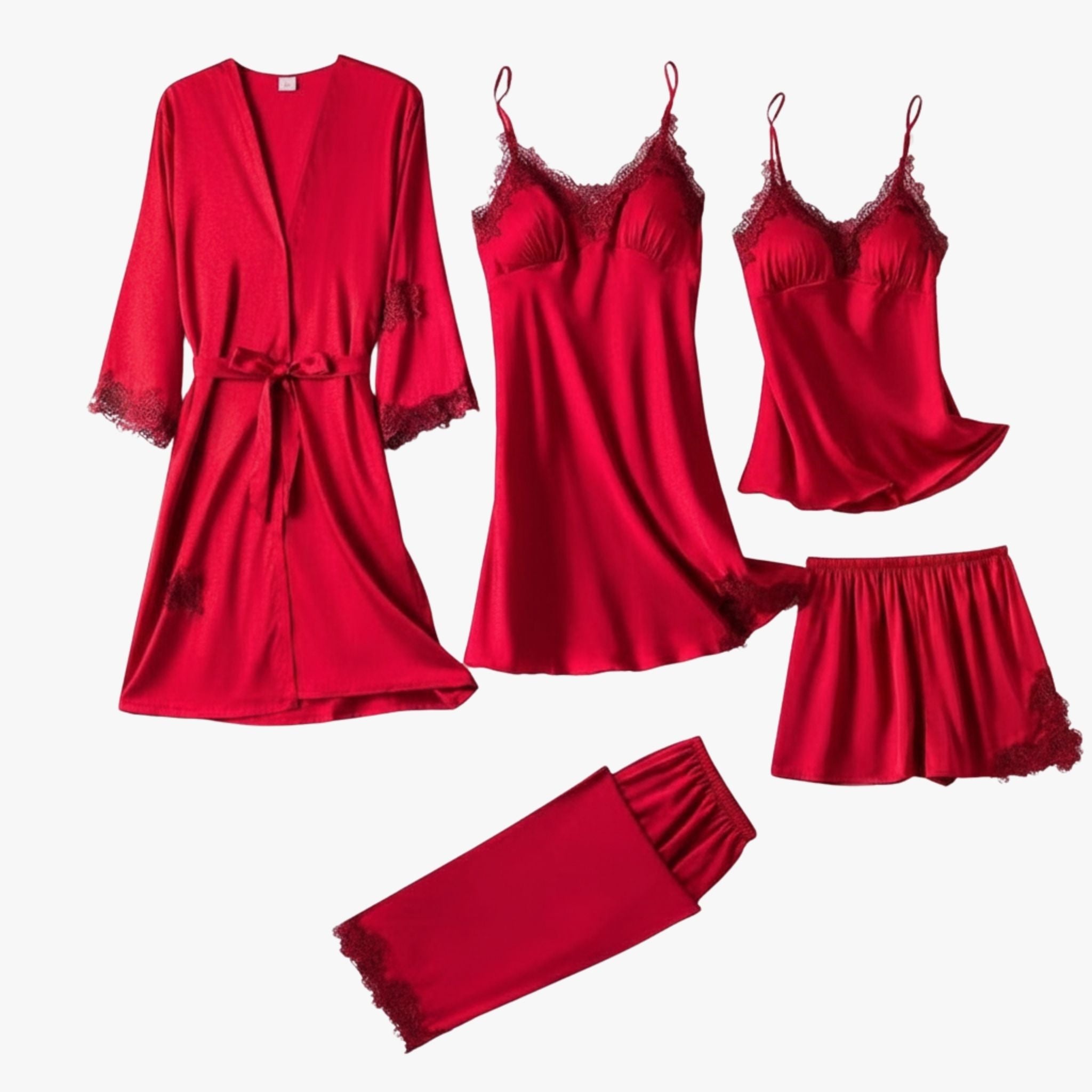 Blødt pyjamassæt i silke-look 11