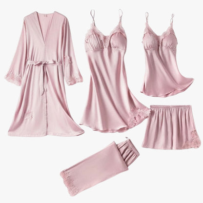 Blødt pyjamassæt i silke-look 8