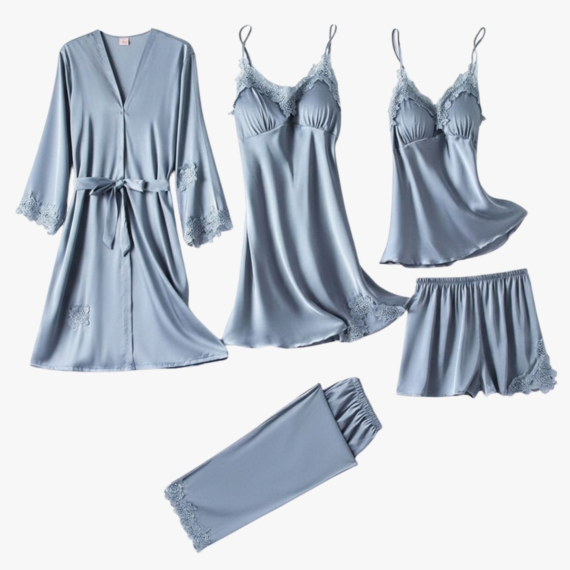 Blødt pyjamassæt i silke-look 9