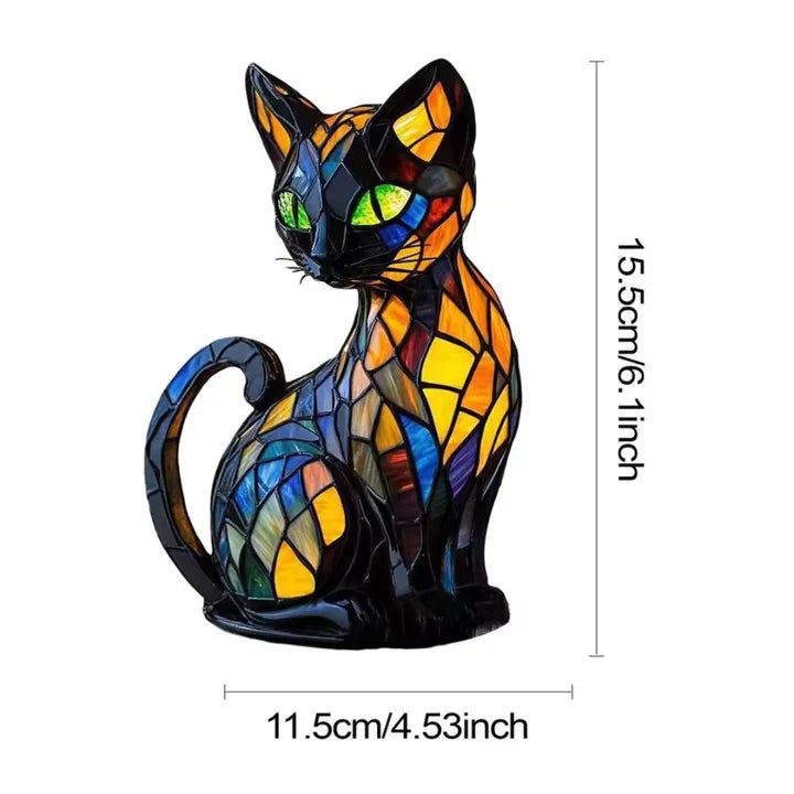 Bordlampe i Farvet Glas med Kunstnerisk Design 6