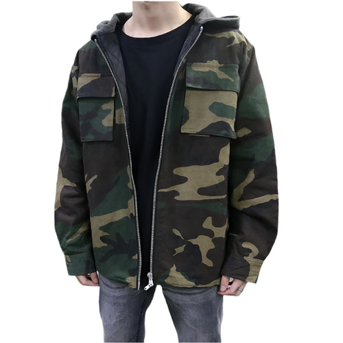 Hoodies Mænd Camouflage Moderne Pasform 100% Bomuld-1