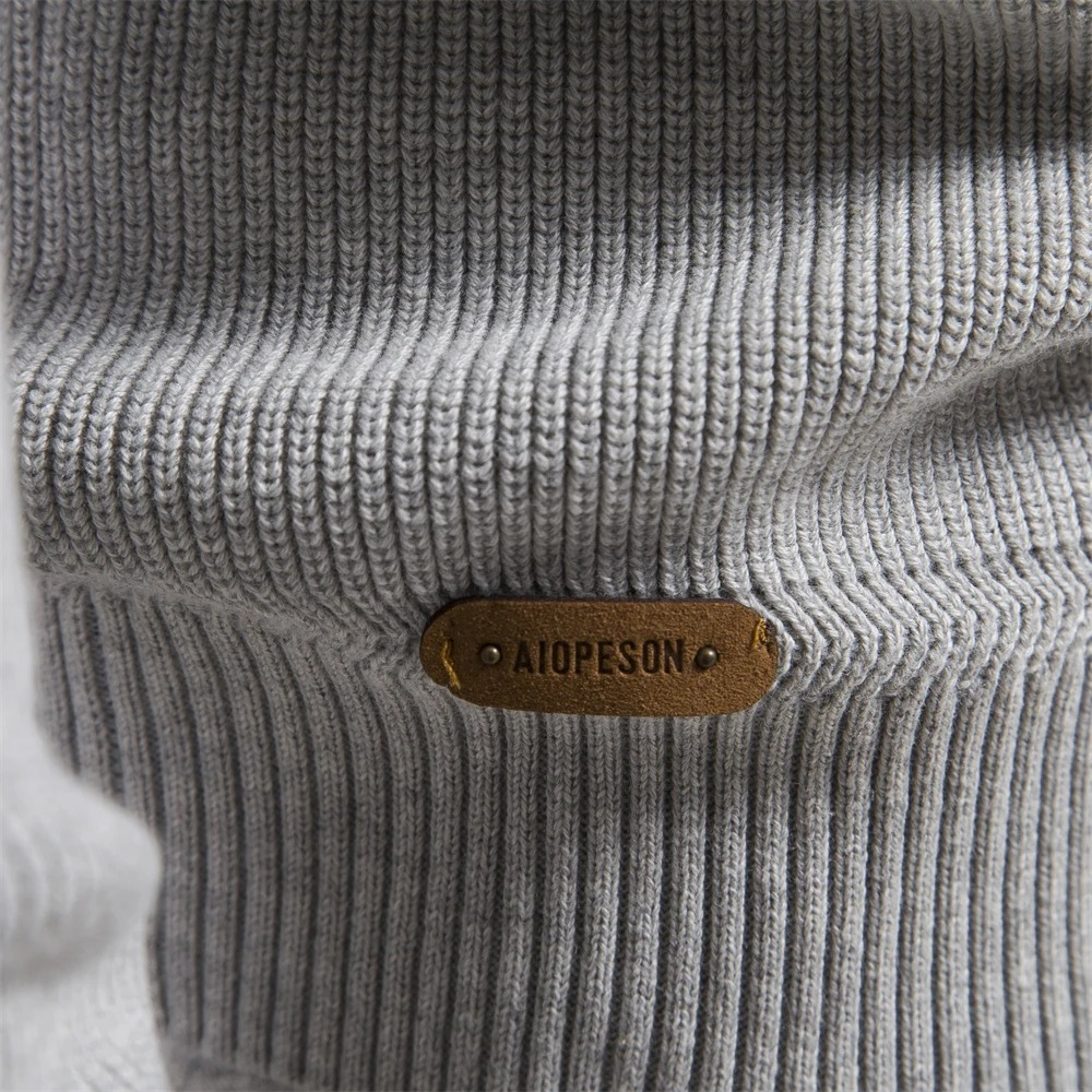 Cardigan Til Mænd Halv Lynlås Med Ribdetaljer 8